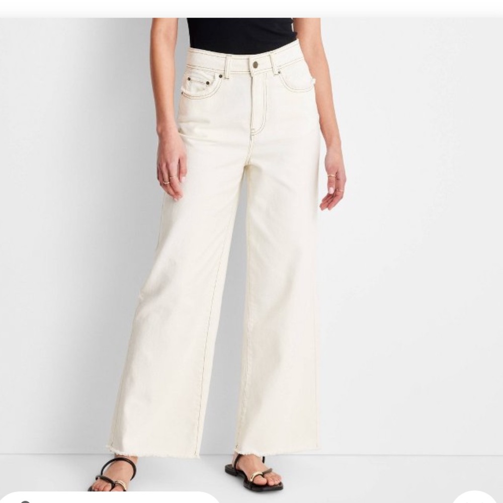 Target Jenny K Lopez Raw Edge Ecru Jeans NWT